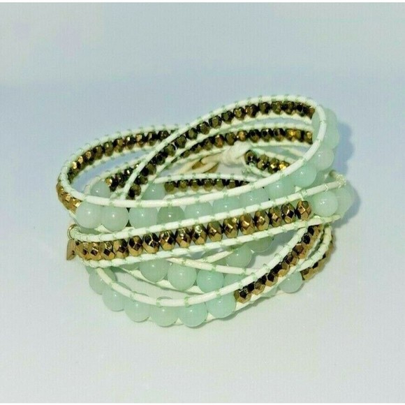 Tone It Up Quartz Semi Precious Stone Bead 5-Wrap Boho Bracelet/Necklace… - Picture 1 of 3